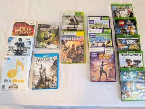 15 Game Video Game Bundle - Xbox One - WiiU - 360