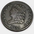 Photo of a 1833-P Half Cent from an eBay listing that sold on Jun 30, 2026