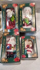 4 Old World Christmas Merck Family Glass Santas