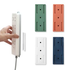 4 Pcs Power Strip Wall Mount, Self-Adhesive Punch-Free Socket Holder, Desktop...