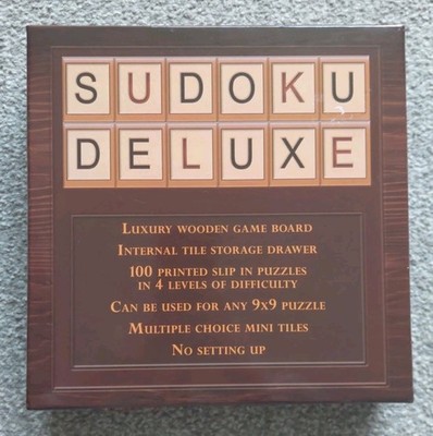 Sudoku Deluxe Brettspiel, Coldwater Creek Mathe Puzzlespiel in Holzbox. Sehr guter Zustand.