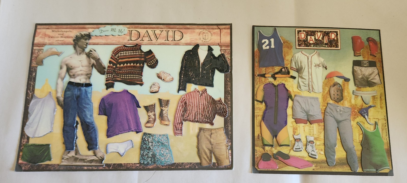 Caryco Dress Me Up David Magnets 2 Sets Original Set & Sportswear VTG 90s NEW