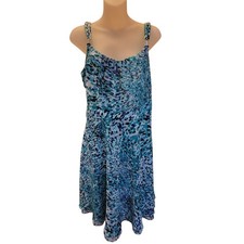 White House Black Market Fit  Flare Watercolor Print Dress Size 10