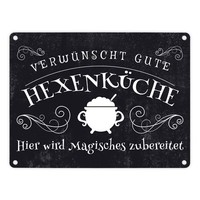 VerwüNscht Gute HexenküChe Halloween Metallschild In 15X20 Cm Mit Lustigem