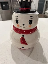 Johanna Parker Christmas Snowman Transpac Cookie Jar