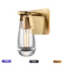 DEYNITE Gold Raindrop Clear Glass Wall Sconce