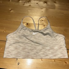 Nike Dri-Fit Sports Bra GIRLS XL Vneck Racerback Train Light EUC Tan Yoga DRI