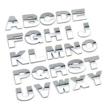 DIY 50mm high customer plastic 3d chrome letters numbers self adhesive alphabet