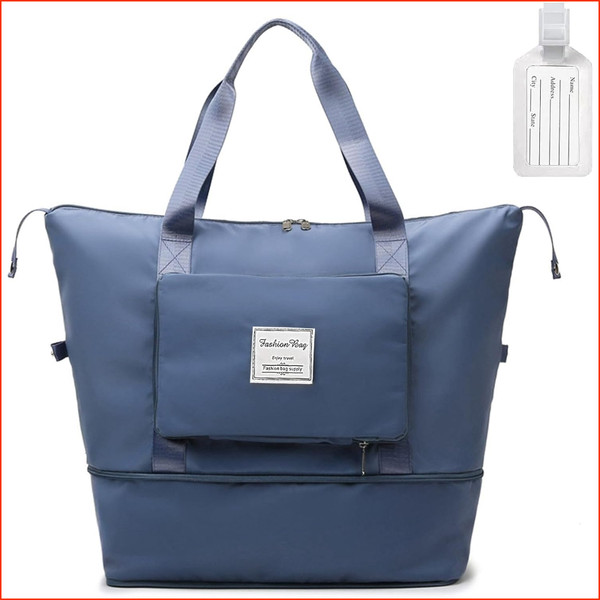 Reisetasche Faltbar Wasserdicht Duffle Bag HandgepäCk Sporttasche Schwarz Damen-image