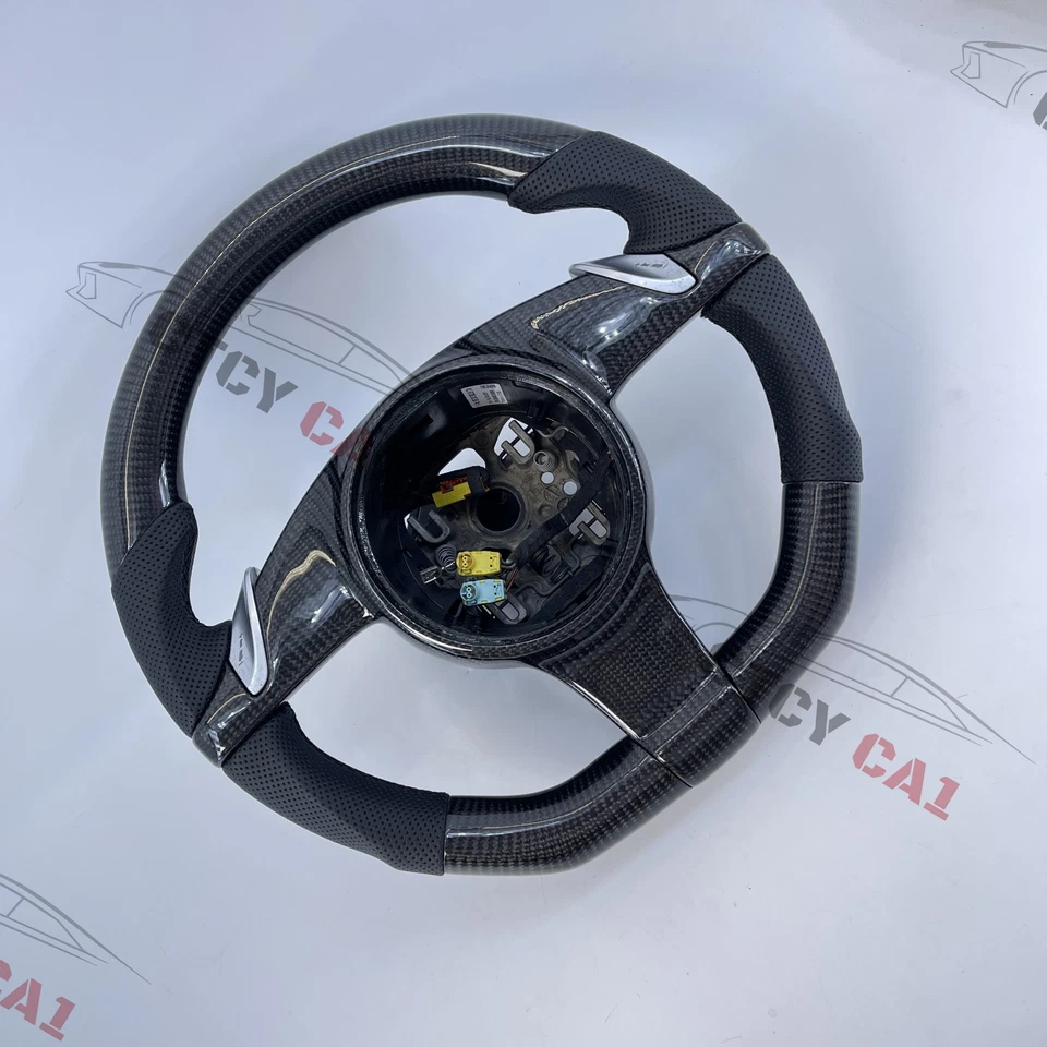 Volante de fibra de carbono personalizado para Porsche Panamera Cayenne 911 2011-2016 Foto 3 de 4