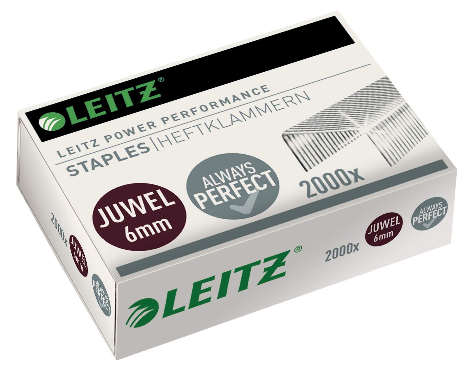 Leitz Juwel staples 6 mm, box with 2000 pieces, galvanized, 56420000