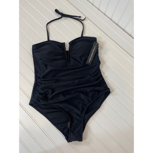 NWT CATHERINE MALANDRINO Womens Swimsuit Padded Solid One Piece Size 1-PC Size M - Picture 1 of 6