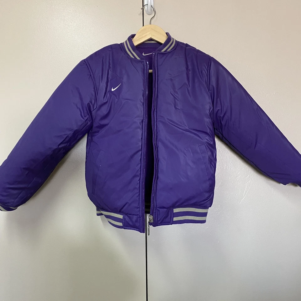 Chaqueta De Colección Los Angeles Lakers Juvenil M Bombardero Cremallera Completa Lana Y2K Reversible Foto 2 de 4