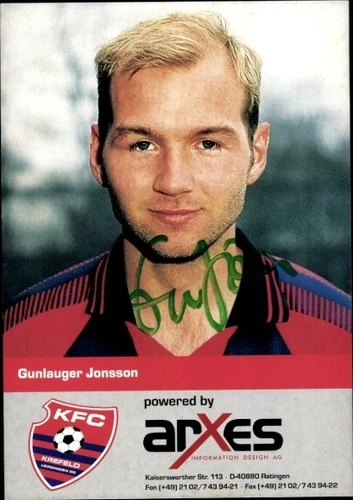 Autograph card footballer Gunlauger Jonsson, KFC Uerdingen 05,... - 11521308