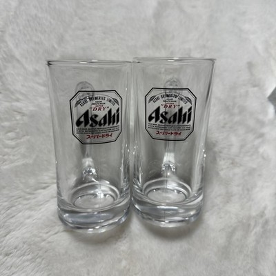 Set of 2 Asahi Breweries Limited Super Dry 5.5  300ml 10.1 oz Japanese Beer Mugs