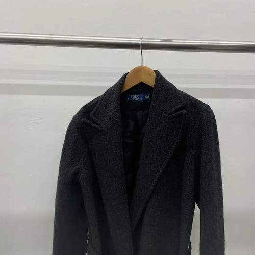 Polo Ralph Lauren 100% Wool Herringbone Belted Coat (Size 2) Official