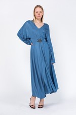 40IT - Valentino Blue Viscose Midi Dress - BNWT