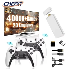 40000+ Retro Games Video Game Console TV Stick 128G 4K HDMI 2Wireless Controller
