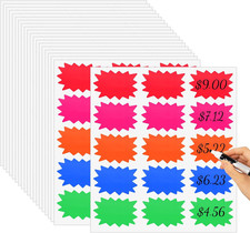 300 Pcs Yard Sale Price Stickers Starburst Sign Removable Garage Sale Price Tag