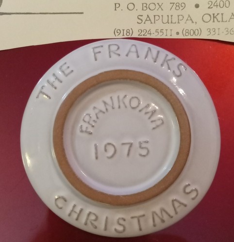 FRANKOMA POTTERY "DEALER CHRISTMAS CARD" 1975 - Picture 3 of 4