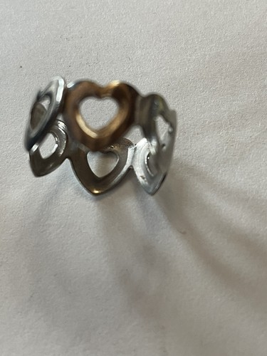 925 Sterlingsilber offenes Herz Ring -- Größe 6. Ref #R-11 - Bild 5 von 8