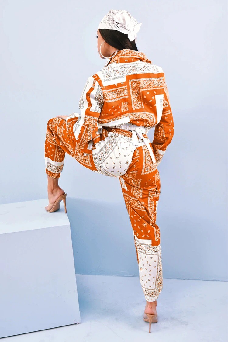 Bandana Print Two Piece Set Hip Hop Street Long Sleeve Bandana Print Two Piece Set Hip Hop Street Long Sleeve