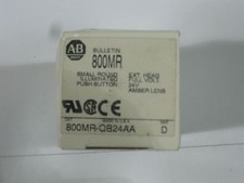 NIB Allen Bradley 800MR-QB24AA small round push button amber lens 24v series D