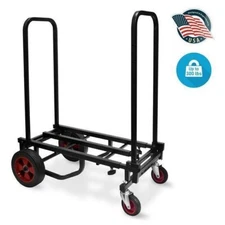 Pyle Heavy Duty Compact Folding Adjustable Hand Truck/Dolly/Platform Cart