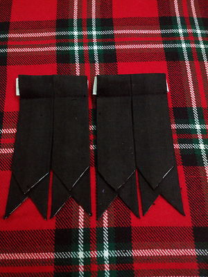 YAS Kilt Flashes Da Uomo Con Regolatori Di Fibbia Pesanti, Tinta Unita E Tartan Calzini Kilt Flash/giarrettiera In Lana Acrilica A Punta, Anderson