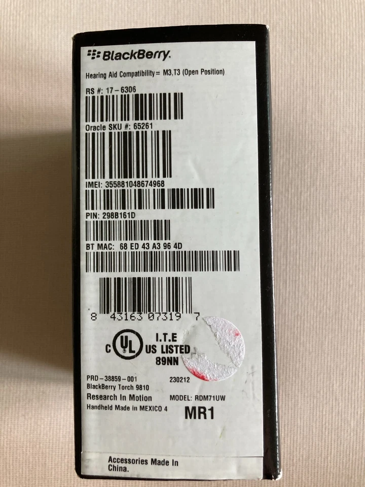 BlackBerry Torch 9810 AT&T GSM 4G Qwerty Slider Touch Smartphone Brand NEW - Image 2 of 4