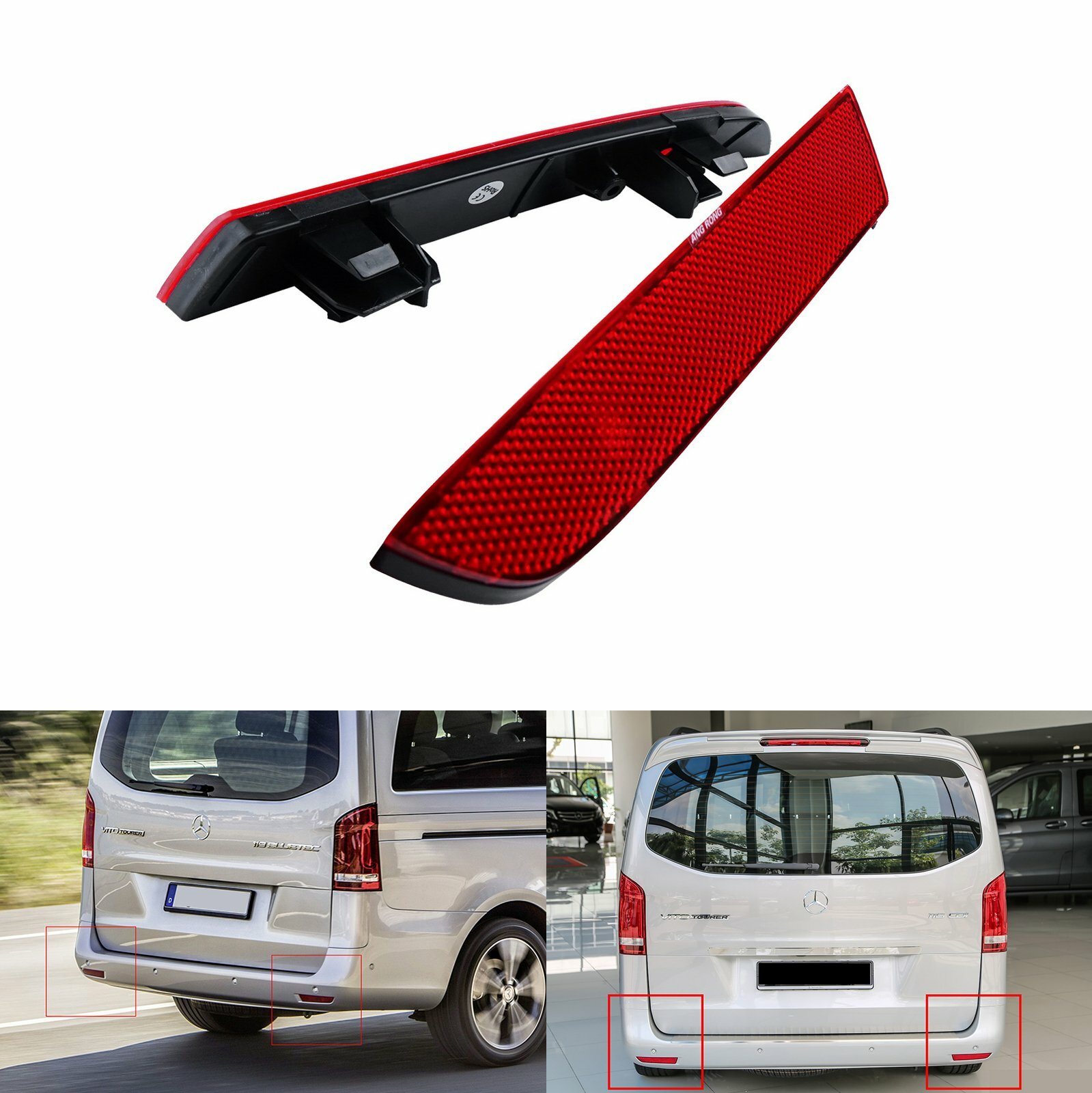 Voiture Droite Pare-Chocs ArrièRe Feu Stop Feu D'Avertissement RéFlecteur LumièRe Feu