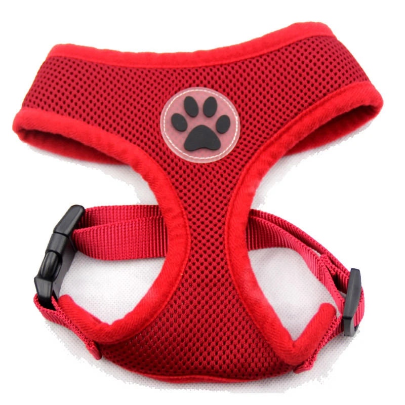 Dog Mesh Harness No Pull Adjustable Soft Breathable Mesh Paw Design XS S M L - Image 3 of 4