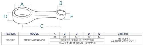 Royal Rods RO-8202 connecting rod for MAICO 440 ε - Picture 5 of 6