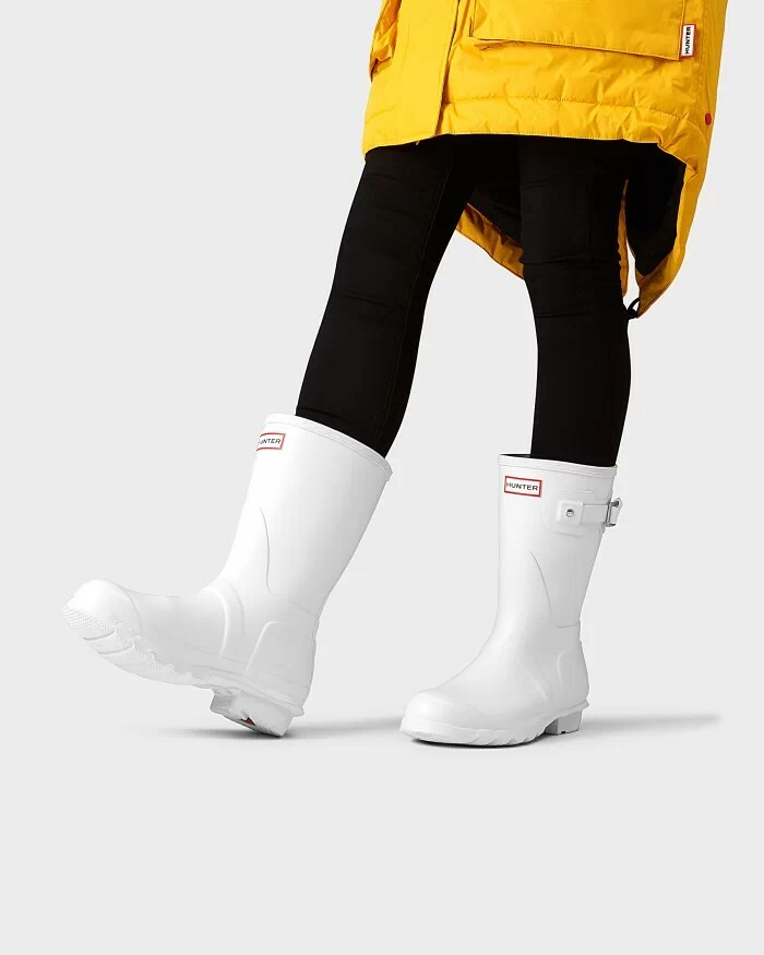 short white rain boots