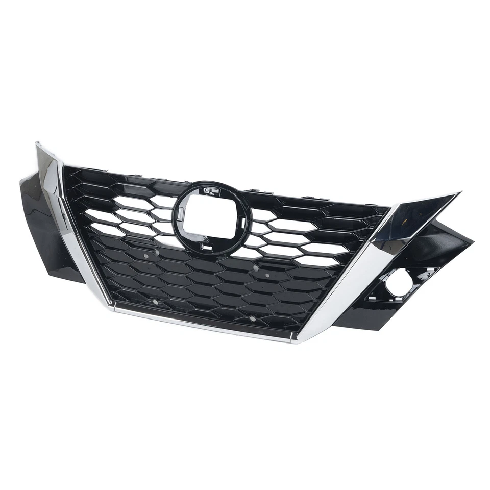 Fit For 2020-2021 Nissan Sentra Front Bumper Upper Grille Grill Black ＆ Chrome Foto 2 de 4