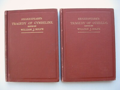 TRAGEDY OF CYMBELINE / OTHELLO 2 Vols. William Shakespeare HC 1898 Wm Rolfe - R1