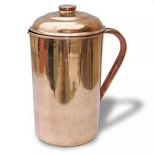 100% Pure Copper 2 Liter Pitcher With Ayurvedic Health Benefits Water Jug - Picture 1 of 4