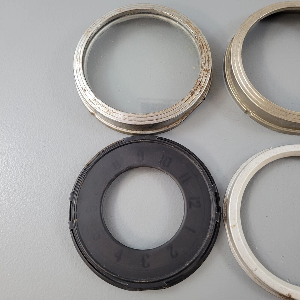 Lote de 6 anillos de bisel de ajuste de calibre de tablero vintage Ford Chevy Dodge Rat Rod Foto 4 de 4