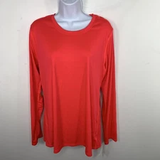 Hanes Sport Active Gear Womens Top Sz XL Bright Pink Long Sleeve Athletic NEW