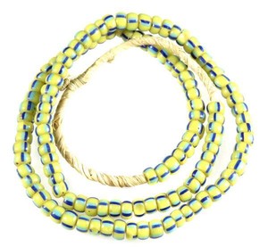African Antique Venetian Wound drawn glass trade beads-Ghana