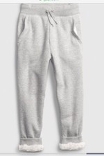 NWT Gap 2 Pair Boys SweatPants SHERPA Lined Gray Elastic Waist Size XXL 14-16