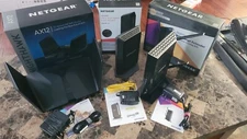 NETGEAR Nighthawk AX12 WiFi 6 Router, CM1000 Cable Modem, EX7000 Range Extender