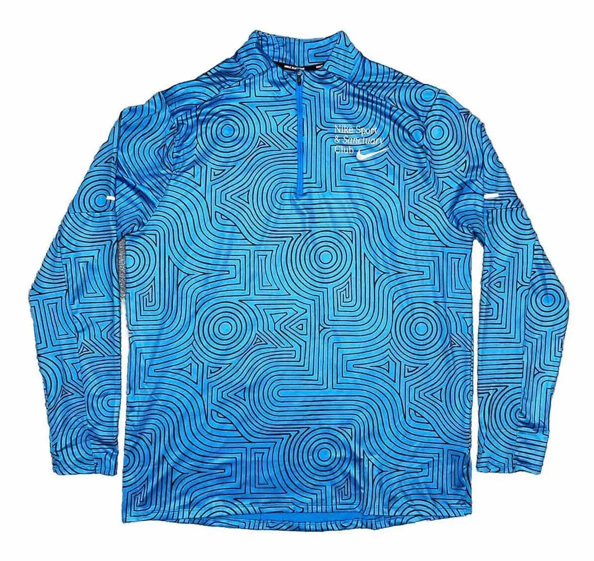Mens Nike Dri-FIT Element 1/4 Zip Running Top Blue Print Size Medium FB9036-406