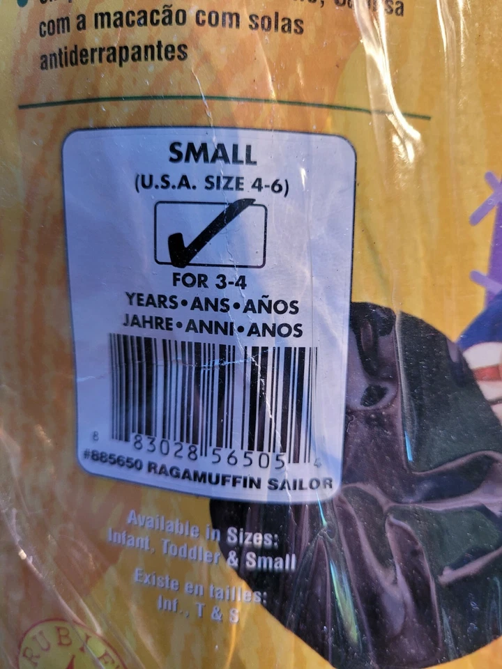 Disfraz de Halloween Marinero Ragamuffin Infantil Talla 3-4 Años Foto 4 de 4