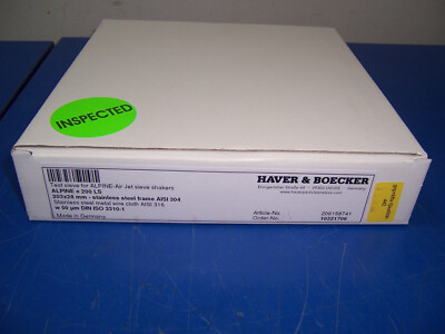 14346 Haver & Boecker 50 micron Test Sieve for Alpine-Air jet 203x28mm SS metal