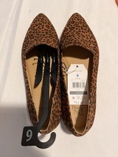 Time and Tru Women's Basic Ballet Flat Shoes size 6 Leopard Microfiber