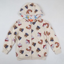 NEW Paw Patrol Hoodie Youth Boys 7 Tan All Over Print Full Zip L/S Sweatshirt