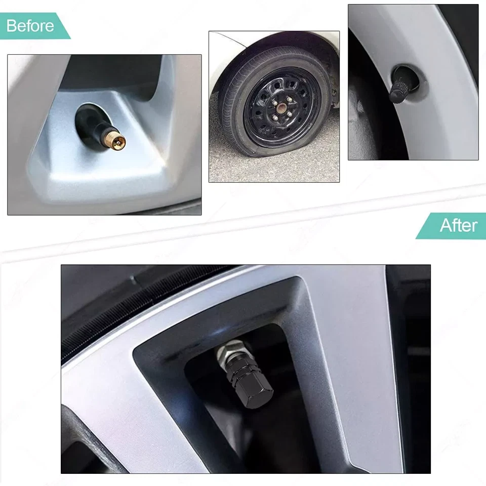 Cubierta de tapa de vástago de válvula de neumático para Mercedes Benz AMG aluminio tapas de alta resistencia paquete de 4 Foto 2 de 4