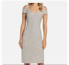 Eliza J Silver Glitter Cold Shoulder Fitted Cocktail Dress- Size 8  NWT