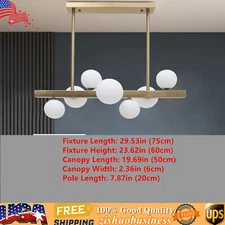 Modern 7-Light Linear Bubble Chandelier Glass Ball Ceiling Pendant Lamp Fixture